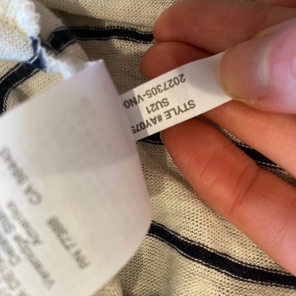 J. Crew Relaxed Linen Drop Shoulder Scoop Neck Stripe Tee Size Medium - Picture 7 of 10